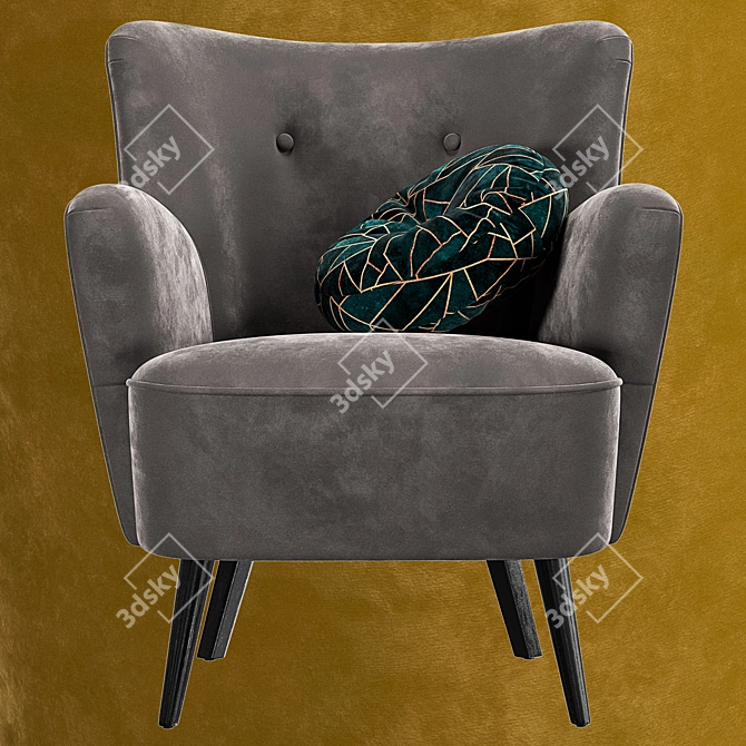 Elegant Hound Armchair 3D model image 2