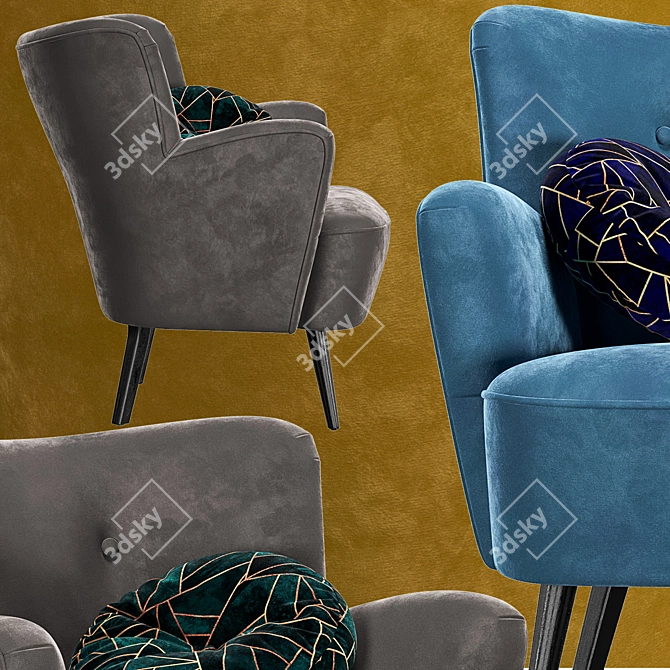 Elegant Hound Armchair 3D model image 4