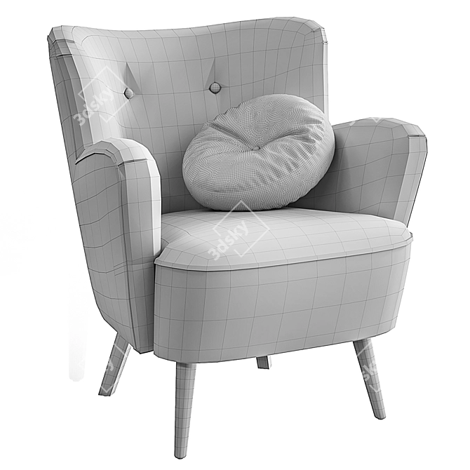 Elegant Hound Armchair 3D model image 5