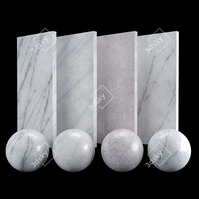 Marble White Carrara: Ready to Use PBR Texture 3D model image 1