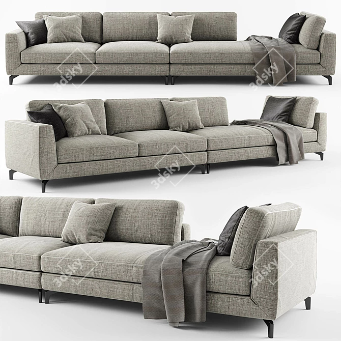 Essential Cozy Comfort: Calligaris CARRE Sofa 3D model image 1