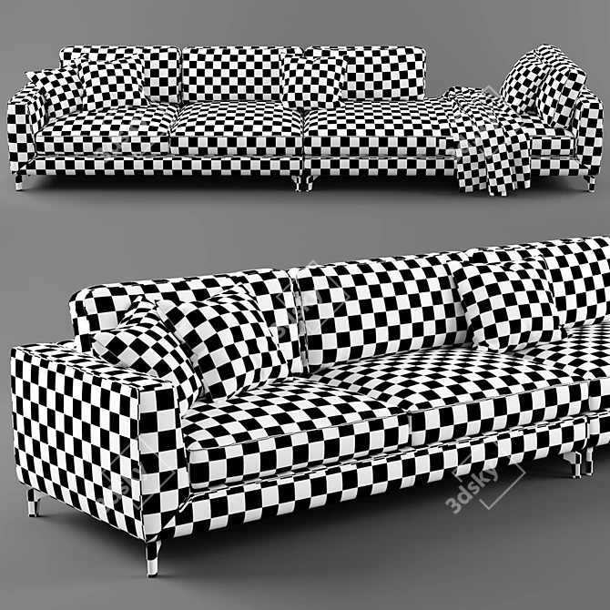 Essential Cozy Comfort: Calligaris CARRE Sofa 3D model image 4