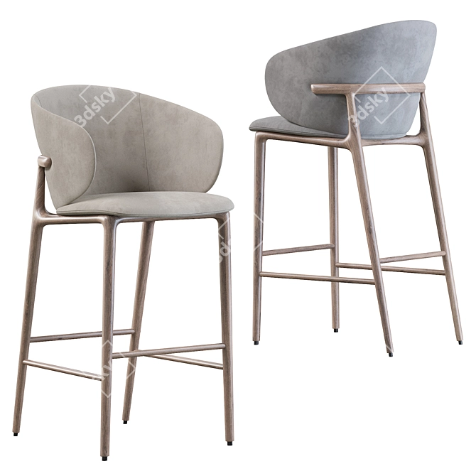 Mela: Elegant and Functional Barstool 3D model image 1