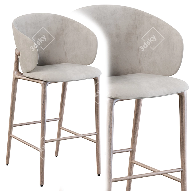 Mela: Elegant and Functional Barstool 3D model image 3