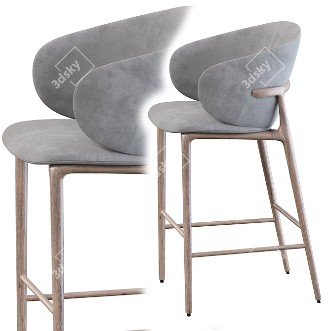 Mela: Elegant and Functional Barstool 3D model image 4