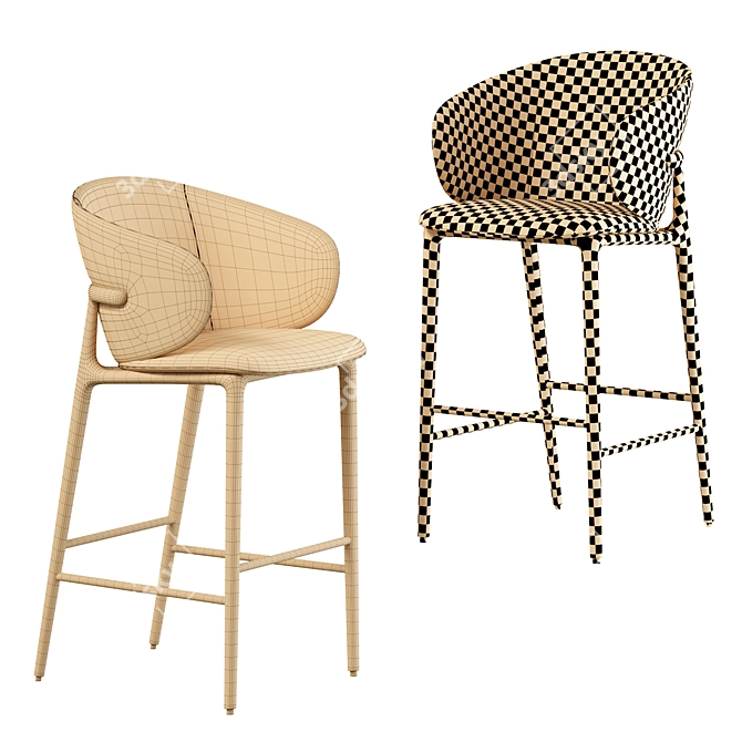 Mela: Elegant and Functional Barstool 3D model image 5