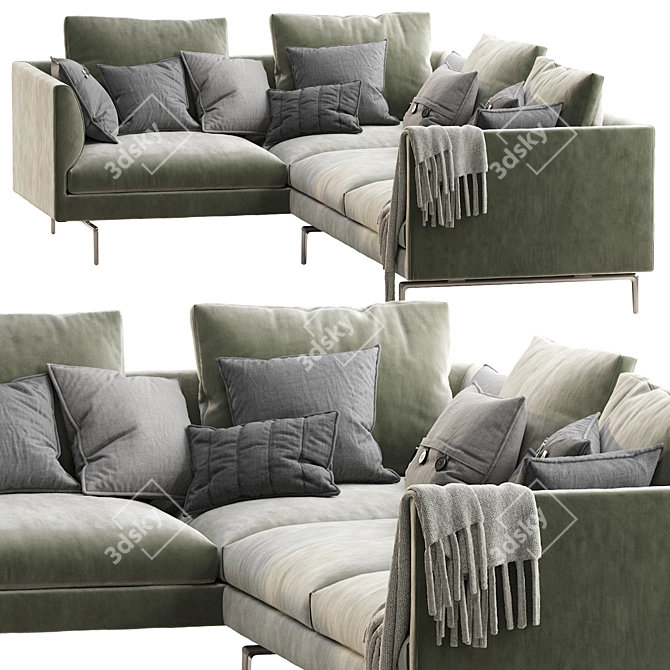 Flamingo Zanotta Sofa - Modern Comfort at Its Finest 3D model image 2