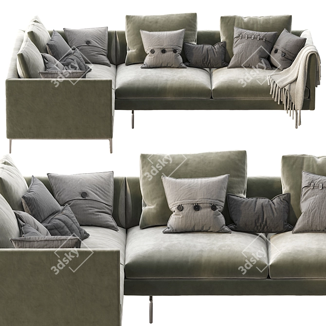 Flamingo Zanotta Sofa - Modern Comfort at Its Finest 3D model image 3