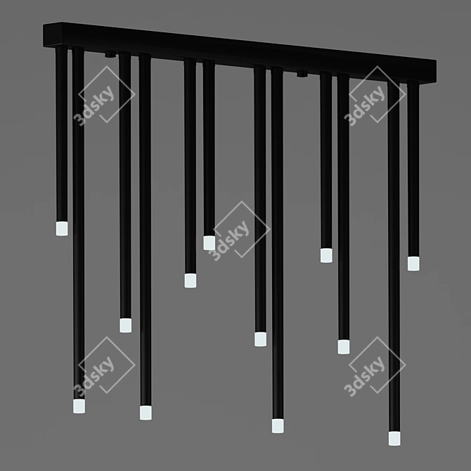 RHA-Black: Stylish Luminaire on Racks 3D model image 1