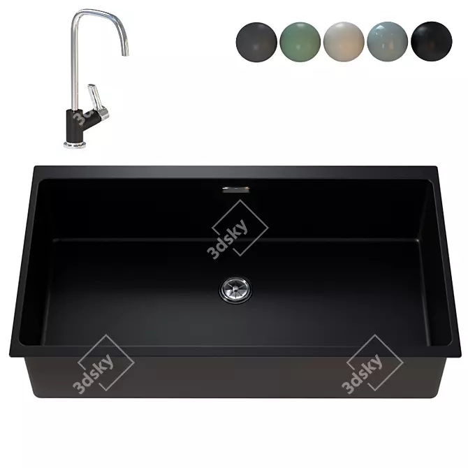 Blanco Subline 800 U: Sleek Kitchen Sink 3D model image 1