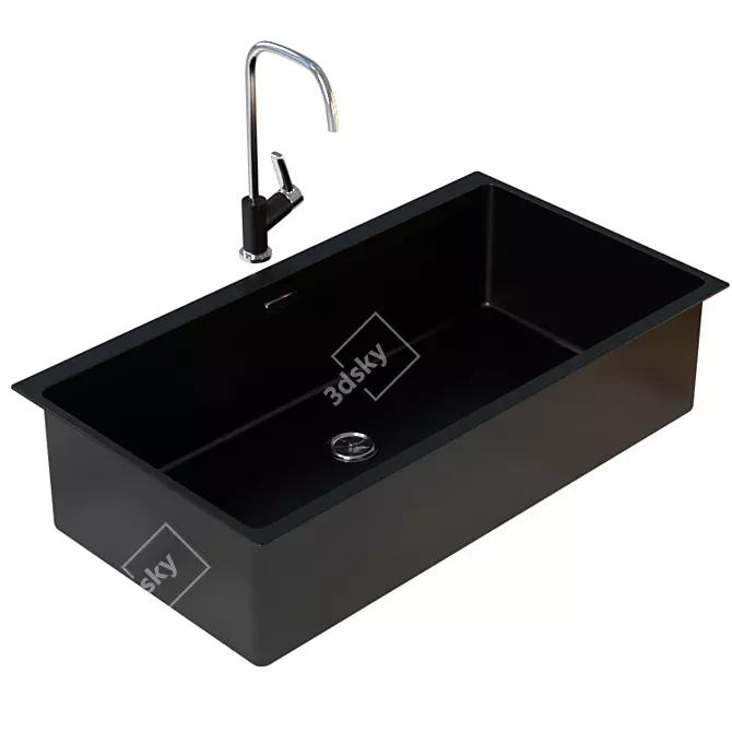 Blanco Subline 800 U: Sleek Kitchen Sink 3D model image 2