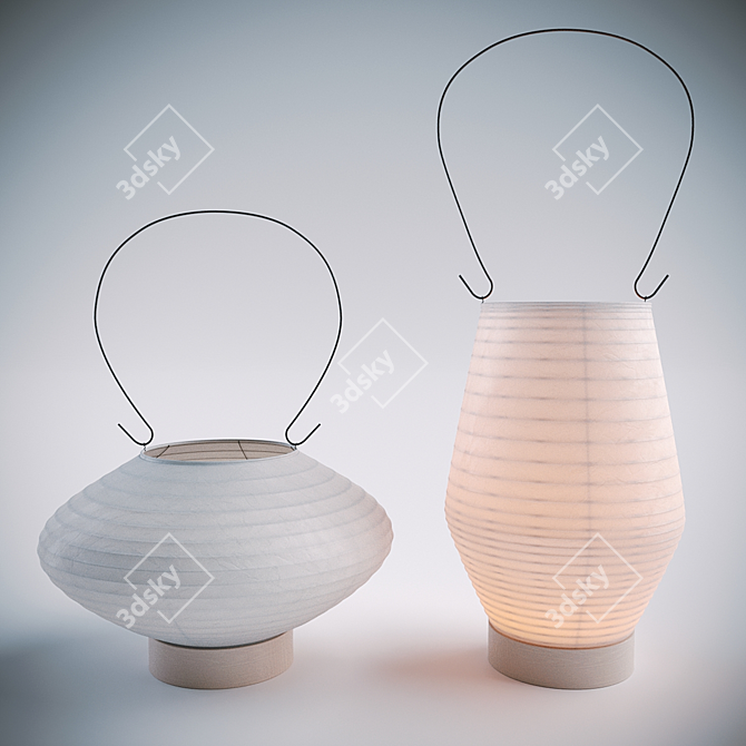 Sakura Dreams Paper Lantern 3D model image 1