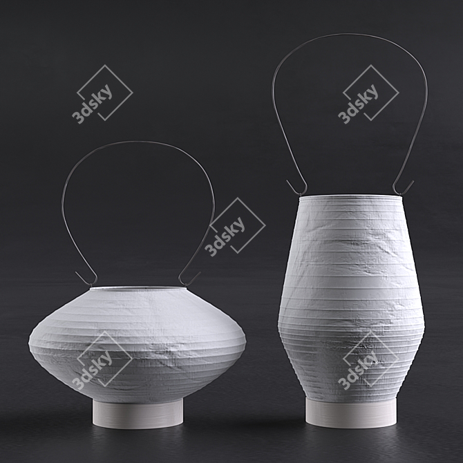 Sakura Dreams Paper Lantern 3D model image 2