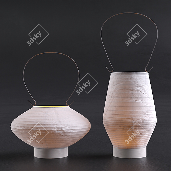 Sakura Dreams Paper Lantern 3D model image 3