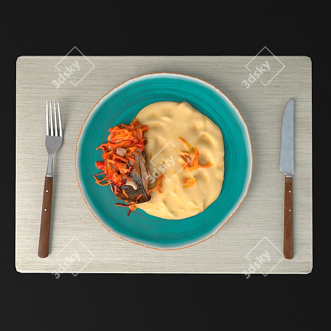 Fish Puree: A Delightful Blend 3D model image 1