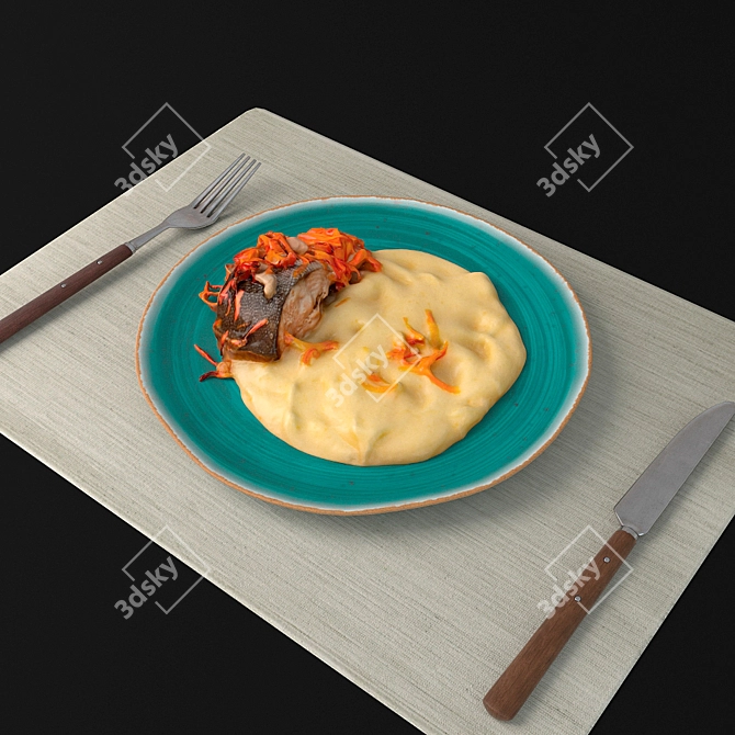 Fish Puree: A Delightful Blend 3D model image 2