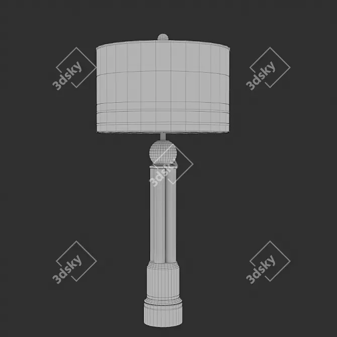 Elegant Crystal Tower Lamp 3D model image 2