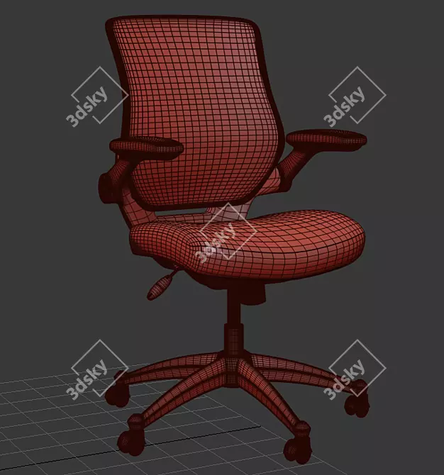 Modway Black Mesh Seat Office Chair 3D model image 4