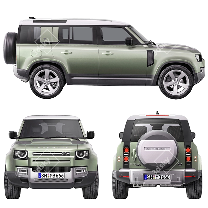 Title: Premium Land Rover Defender 2020 3D Model 3D model image 1