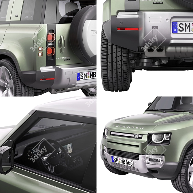 Title: Premium Land Rover Defender 2020 3D Model 3D model image 3