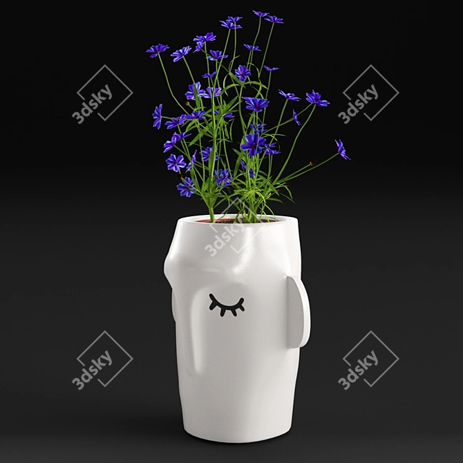 Modern Ceramic Amenna Vase: Stylish & Compact 3D model image 2