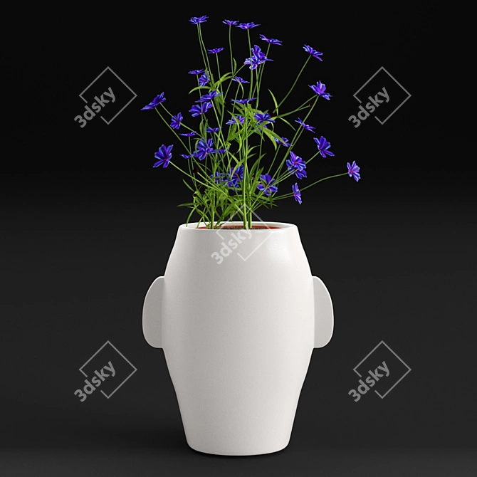 Modern Ceramic Amenna Vase: Stylish & Compact 3D model image 3