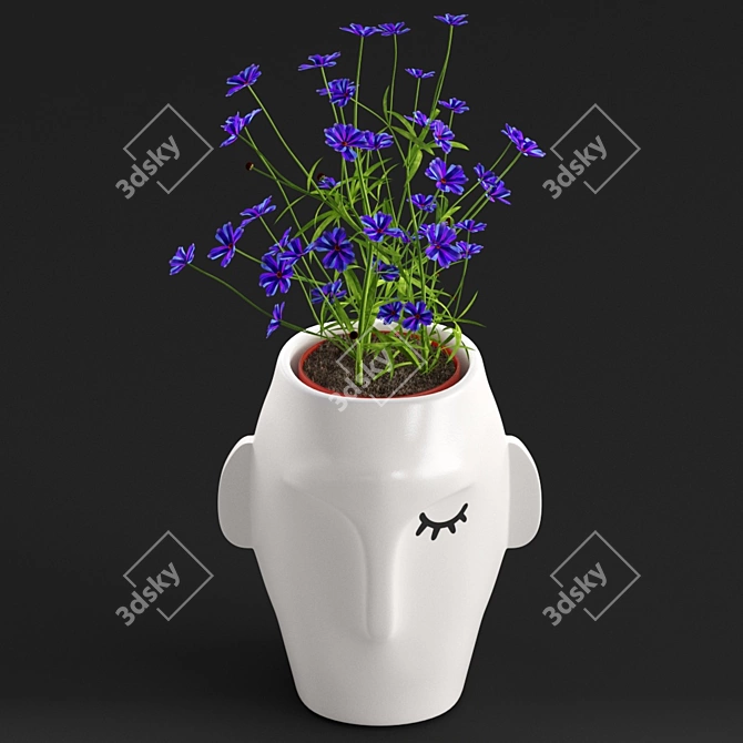 Modern Ceramic Amenna Vase: Stylish & Compact 3D model image 4