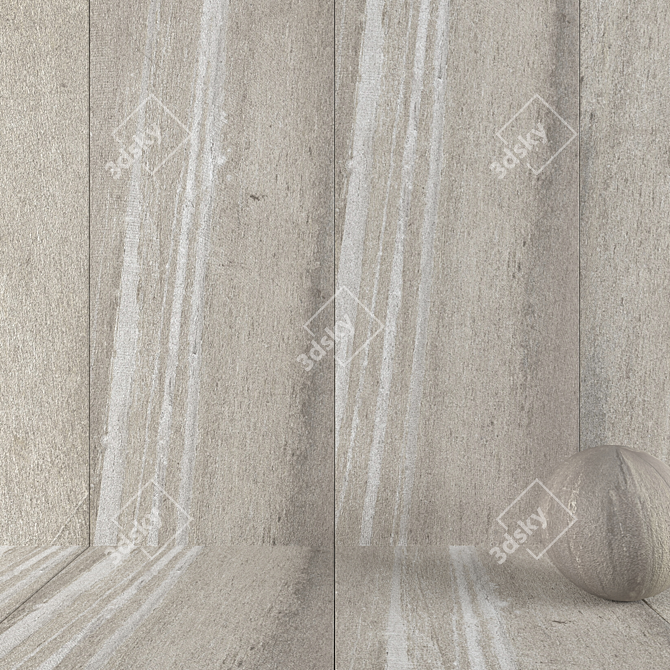 Santorini Beige Stone Wall Tiles 3D model image 1