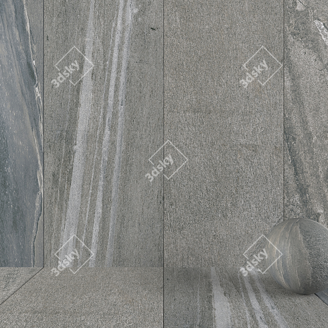 Santorini Fume Stone Wall Tiles - Set of 4 3D model image 1