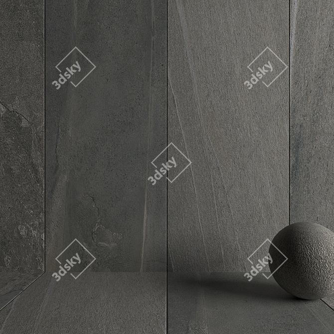 Santorini Fume Stone Wall Tiles 3D model image 3