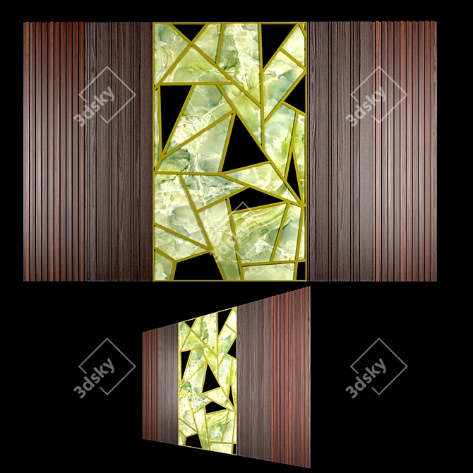 Wooden Panel Composition 3220x2000mm: 2015 Corona, Vray, FBX 3D model image 1