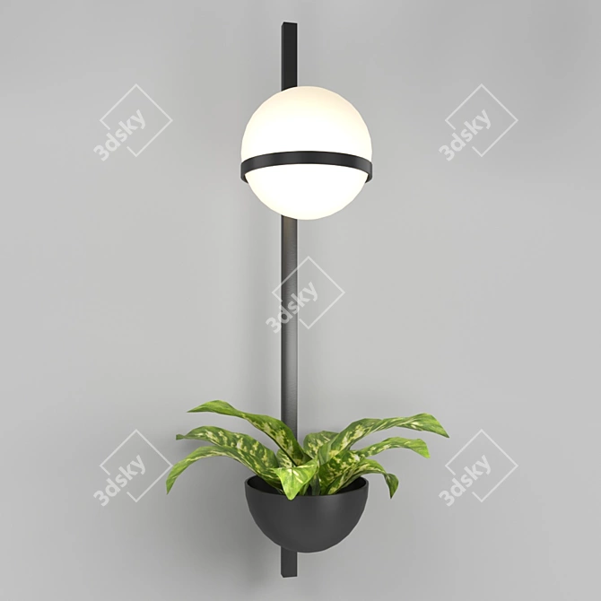 Inodesign Palma 44.6722 Modern Matte Black Wall Sconce 3D model image 1