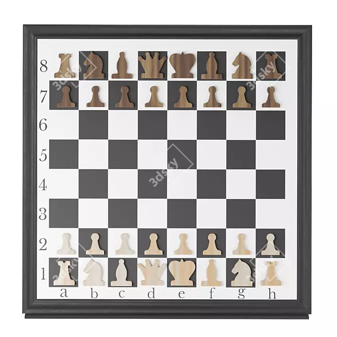 Magnetic Chessboard Wall Mount 3D model image 1