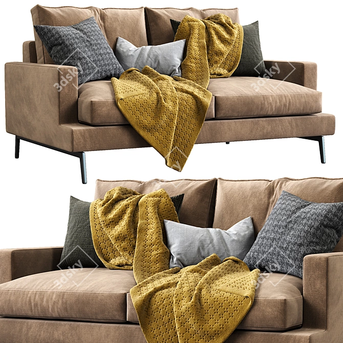 Verzelloni Larsen Sofa: Modern Italian Elegance 3D model image 1