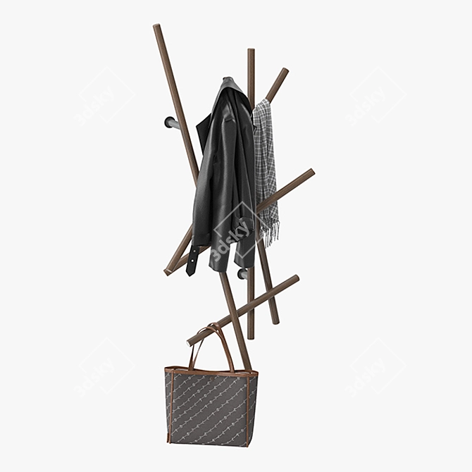 Elegant Porada Sketch Coat Rack 3D model image 4