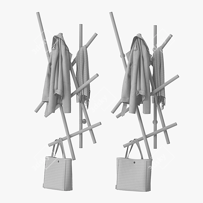Elegant Porada Sketch Coat Rack 3D model image 5