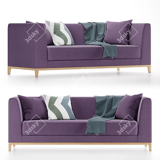 Elegant Lilas Blomma Sofa 3D model image 1
