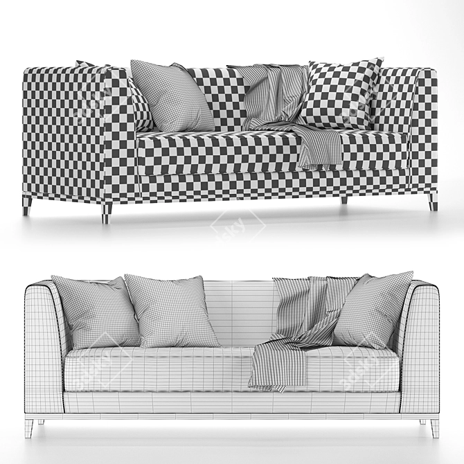 Elegant Lilas Blomma Sofa 3D model image 2