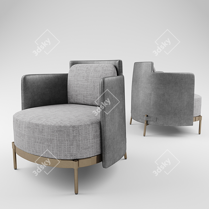 Elegant Minotti TAPE Armchair 3D model image 1