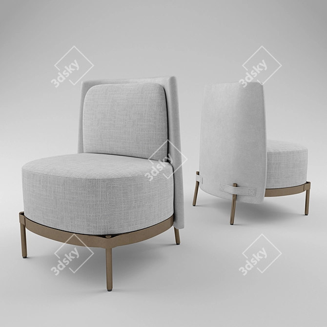 Elegant Minotti TAPE Armchair 3D model image 2