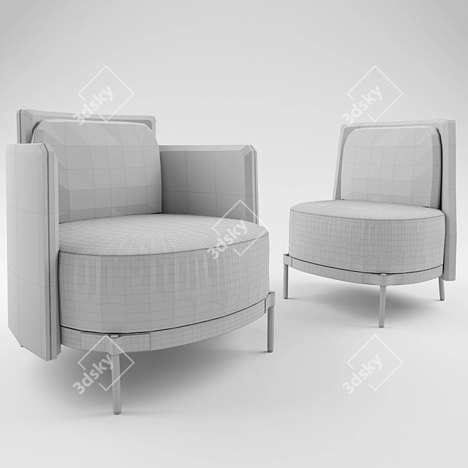 Elegant Minotti TAPE Armchair 3D model image 3