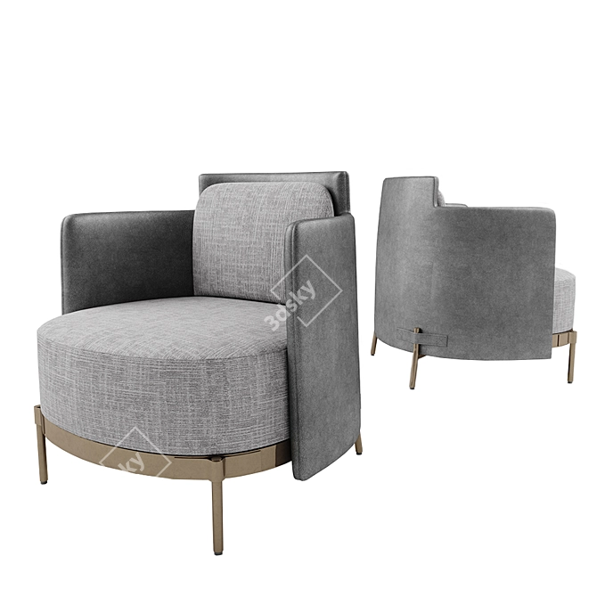 Elegant Minotti TAPE Armchair 3D model image 12