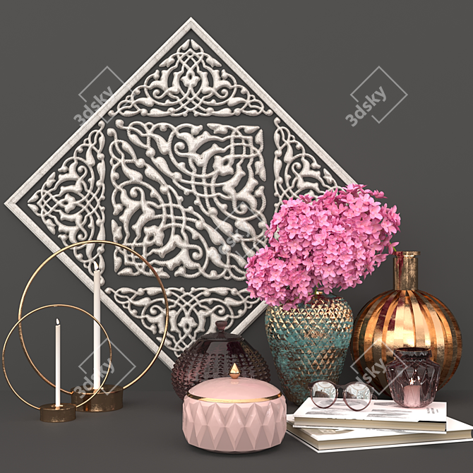 Elegant Decor Set 0002 3D model image 1