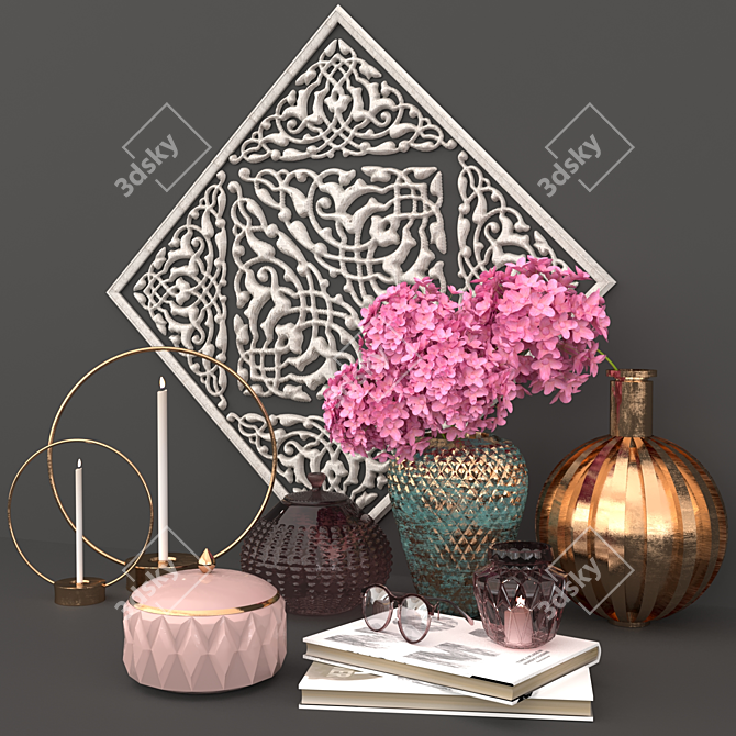 Elegant Decor Set 0002 3D model image 2