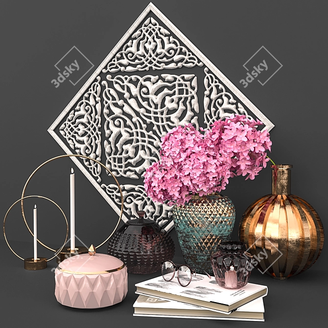 Elegant Decor Set 0002 3D model image 5