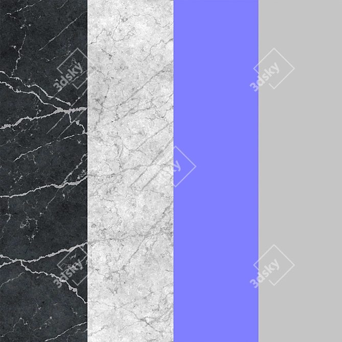 Marble Black Nero Marquina: High-Quality PBR Textures 3D model image 3