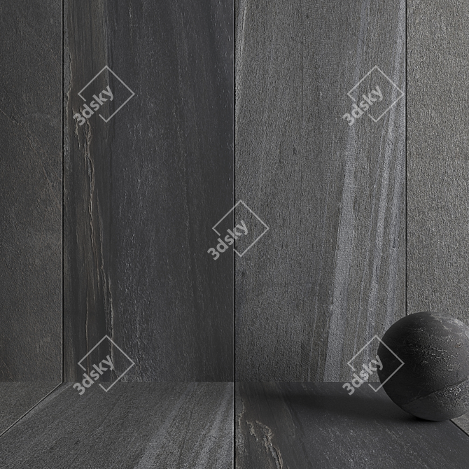 Santorini Gray Stone Wall Tiles 3D model image 3