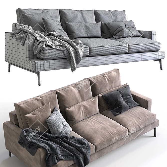 Verzelloni Larsen: Modern Sofa for Stylish Living 3D model image 4