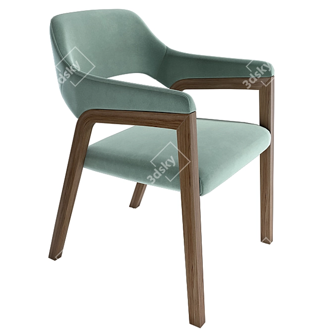 Sleek and Stylish: Parla Olive Chair 3D model image 1