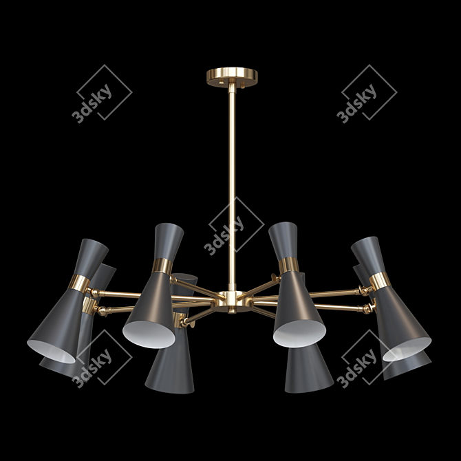 Elegant Hourglass Shaped Chandelier 3D model image 2